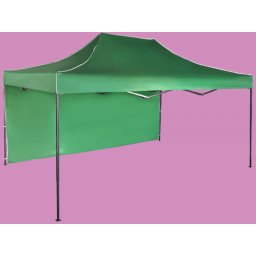 Pavilion de grădină 3x4,5m – din oțel, Verde, 1 perete lateral