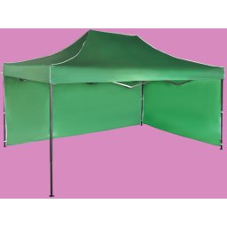 Pavilion de grădină 3x4,5m – din oțel, Verde, 2 pereţi laterali