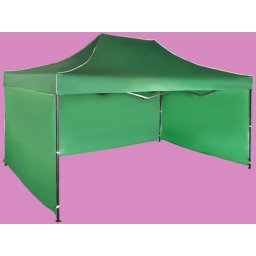 Pavilion de grădină 3x4,5m – din oțel, Verde, 3 pereţi laterali
