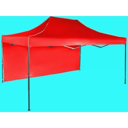 Pavilion de grădină 3x4,5m – din oțel, Roșu, 1 perete lateral