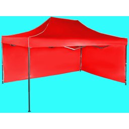 Pavilion de grădină 3x4,5m – din oțel, Roșu, 2 pereţi laterali
