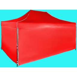 Pavilion de grădină 3x4,5m – din oțel, Roșu, 4 pereţi laterali