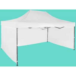 Pavilion de grădină 3x4,5m – din oțel, Alb, 3 pereţi laterali