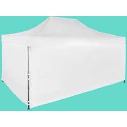 Pavilion de grădină 3x4,5m – din oțel, Alb, 4 pereţi laterali