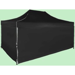 Pavilion de grădină 3x4,5m – din oțel, Negru, 4 pereţi laterali