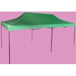Pavilion de grădină 3x6m – din oțel, Verde, Fără pereţi laterali