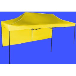 Pavilion de grădină 3x6m – din oțel, Galben, 1 perete lateral