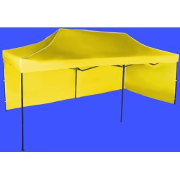 Pavilion de grădină 3x6m – din oțel, Galben, 2 pereţi laterali