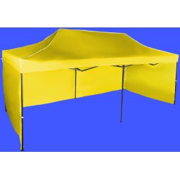 Pavilion de grădină 3x6m – din oțel, Galben, 3 pereţi laterali