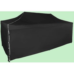 Pavilion de grădină 3x6m – din oțel, Negru, 4 pereţi laterali