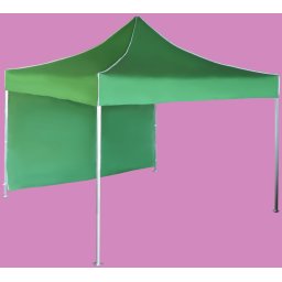 Pavilion de grădină 3x3m – din aluminiu, Verde, 1 perete lateral