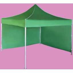 Pavilion de grădină 3x3m – din aluminiu, Verde, 2 pereţi laterali