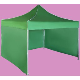 Pavilion de grădină 3x3m – din aluminiu, Verde, 3 pereţi laterali