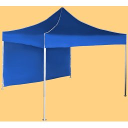 Pavilion de grădină 3x3m – din aluminiu, Albastru, 1 perete lateral