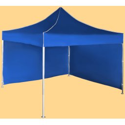 Pavilion de grădină 3x3m – din aluminiu, Albastru, 2 pereţi laterali