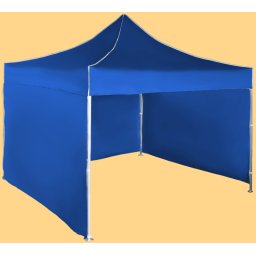 Pavilion de grădină 3x3m – din aluminiu, Albastru, 3 pereţi laterali