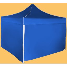 Pavilion de grădină 3x3m – din aluminiu, Albastru, 4 pereţi laterali