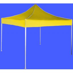 Pavilion de grădină 3x3m – din aluminiu, Galben, Fără pereţi laterali