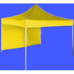 Pavilion de grădină 3x3m – din aluminiu, Galben, 1 perete lateral