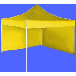 Pavilion de grădină 3x3m – din aluminiu, Galben, 2 pereţi laterali