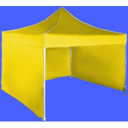 Pavilion de grădină 3x3m – din aluminiu, Galben, 3 pereţi laterali