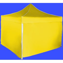 Pavilion de grădină 3x3m – din aluminiu, Galben, 4 pereţi laterali