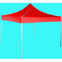 Pavilion de grădină 3x3m – din aluminiu, Roșu, Fără pereţi laterali