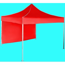 Pavilion de grădină 3x3m – din aluminiu, Roșu, 1 perete lateral