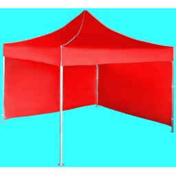 Pavilion de grădină 3x3m – din aluminiu, Roșu, 2 pereţi laterali
