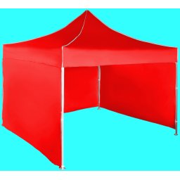 Pavilion de grădină 3x3m – din aluminiu, Roșu, 3 pereţi laterali