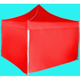 Pavilion de grădină 3x3m – din aluminiu, Roșu, 4 pereţi laterali