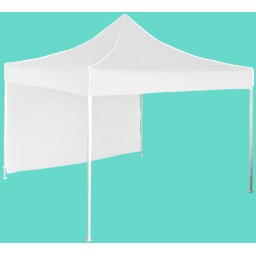 Pavilion de grădină 3x3m – din aluminiu, Alb, 1 perete lateral