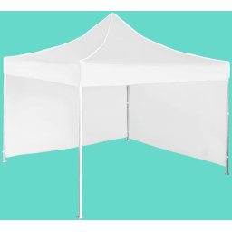 Pavilion de grădină 3x3m – din aluminiu, Alb, 2 pereţi laterali
