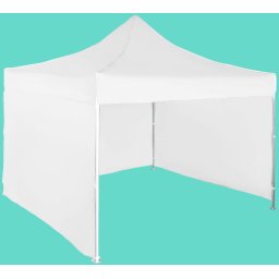 Pavilion de grădină 3x3m – din aluminiu, Alb, 3 pereţi laterali