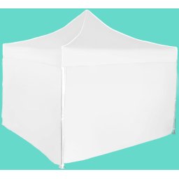 Pavilion de grădină 3x3m – din aluminiu, Alb, 4 pereţi laterali