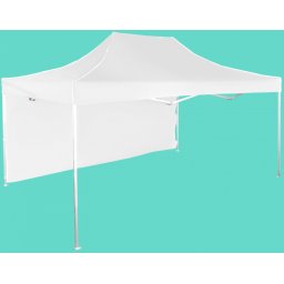 Pavilion de grădină 3x4,5m – din aluminiu, Alb, 1 perete lateral