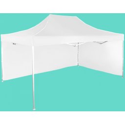 Pavilion de grădină 3x4,5m – din aluminiu, Alb, 2 pereţi laterali