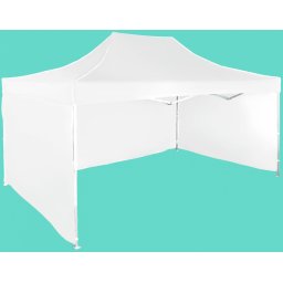 Pavilion de grădină 3x4,5m – din aluminiu, Alb, 3 pereţi laterali
