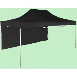 Pavilion de grădină 3x4,5m – din aluminiu, Negru, 1 perete lateral