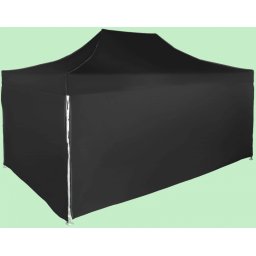 Pavilion de grădină 3x4,5m – din aluminiu, Negru, 4 pereţi laterali