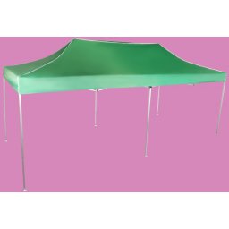 Pavilion de grădină 3x6m – din aluminiu, Verde, Fără pereţi laterali