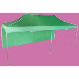 Pavilion de grădină 3x6m – din aluminiu, Verde, 1 perete lateral