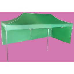 Pavilion de grădină 3x6m – din aluminiu, Verde, 2 pereţi laterali