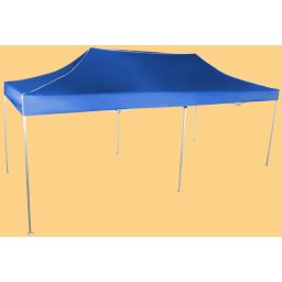 Pavilion de grădină 3x6m – din aluminiu, Albastru, Fără pereţi laterali