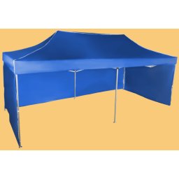 Pavilion de grădină 3x6m – din aluminiu, Albastru, 3 pereţi laterali