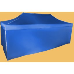 Pavilion de grădină 3x6m – din aluminiu, Albastru, 4 pereţi laterali