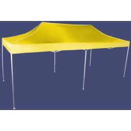 Pavilion de grădină 3x6m – din aluminiu, Galben, Fără pereţi laterali