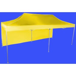 Pavilion de grădină 3x6m – din aluminiu, Galben, 1 perete lateral