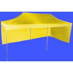 Pavilion de grădină 3x6m – din aluminiu, Galben, 2 pereţi laterali