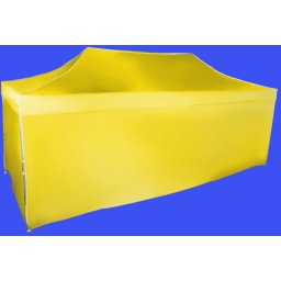 Pavilion de grădină 3x6m – din aluminiu, Galben, 4 pereţi laterali